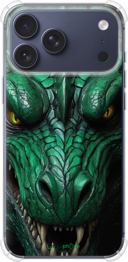 Силикон с усиленными углами чехол Зелёный дракон v2 для Apple iPhone 17 PRO - 5817sp-4030 изображение 