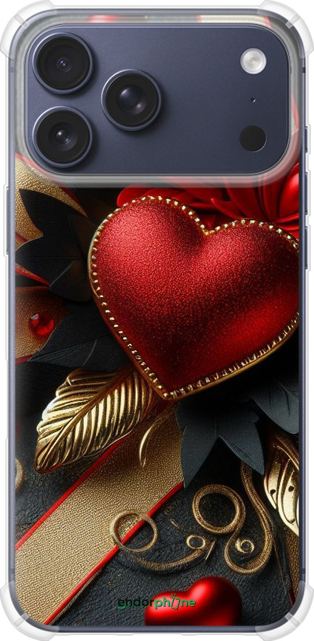 Силикон с усиленными углами чехол Сердечки v2 для Apple iPhone 17 PRO - 5832sp-4030 изображение 