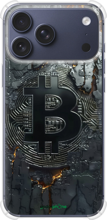 Силикон с усиленными углами чехол Раскаленный биткойн для Apple iPhone 17 PRO - 6091sp-4030 изображение 