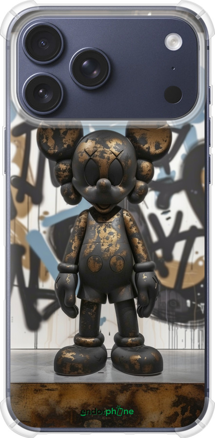 Силикон с усиленными углами чехол Bronze kaws v2 для Apple iPhone 17 PRO - 6098sp-4030 изображение 