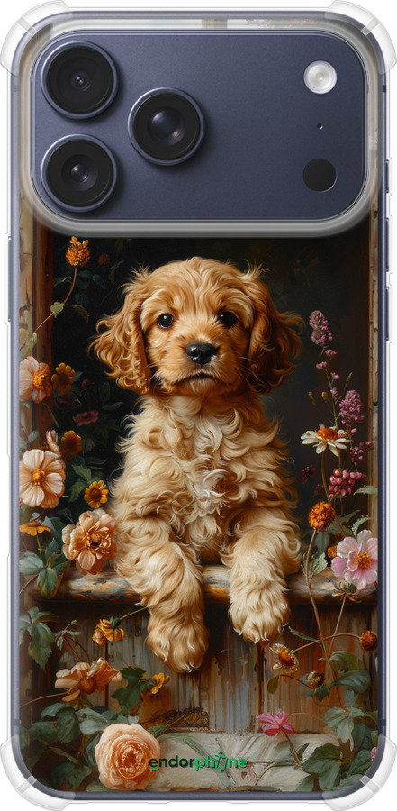 Силикон с усиленными углами чехол Щенок cocker spaniel для Apple iPhone 17 PRO - 6136sp-4030 изображение 