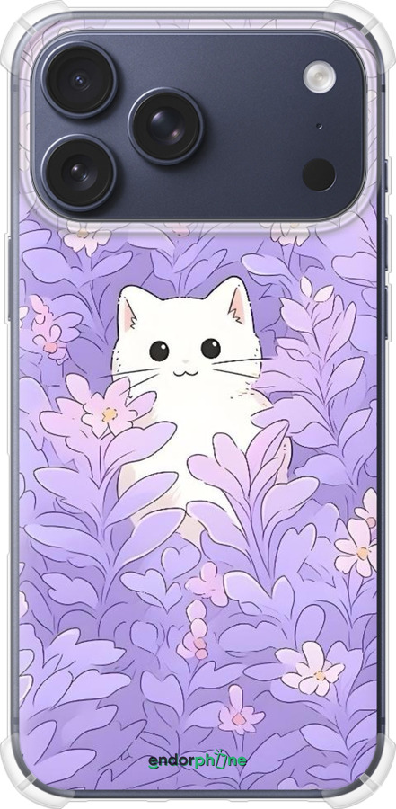 Силикон с усиленными углами чехол Котик в цветах для Apple iPhone 17 PRO - 6390sp-4030 изображение 