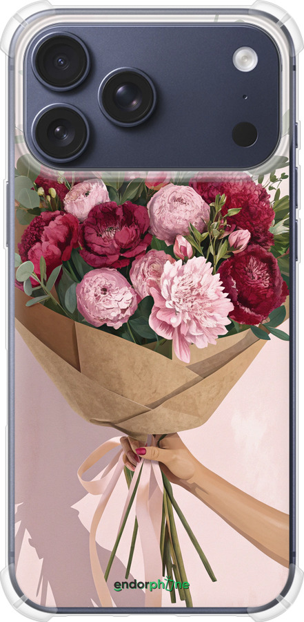 Силикон с усиленными углами чехол Пионы 1 для Apple iPhone 17 PRO - 6705sp-4030 изображение 