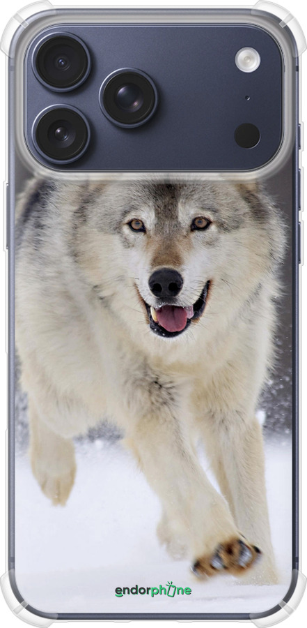 Силикон с усиленными углами чехол Бегущий волк для Apple iPhone 17 PRO - 826sp-4030 изображение 