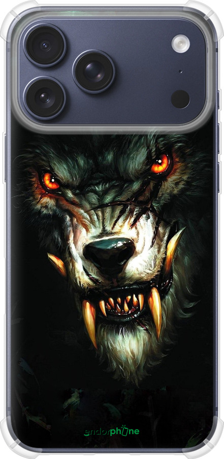 Силикон с усиленными углами чехол Дьявольский волк для Apple iPhone 17 PRO - 833sp-4030 изображение 