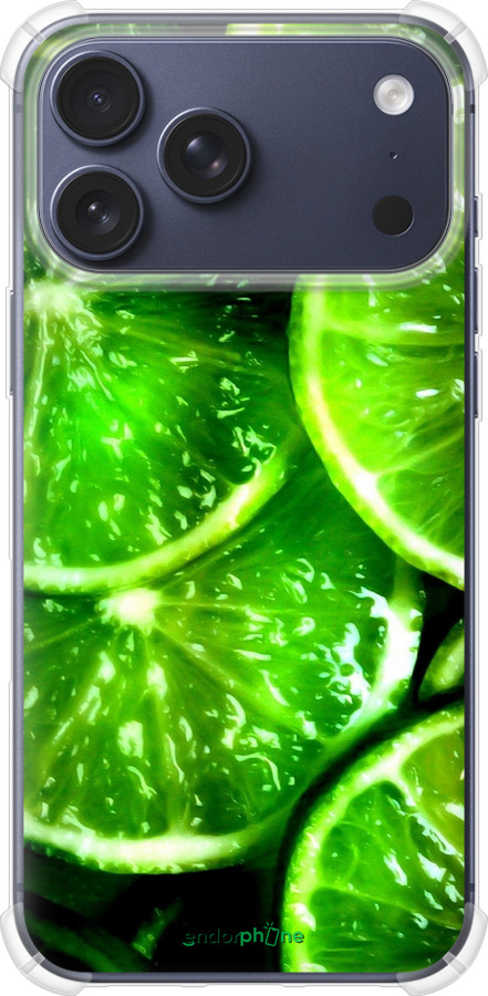 Силикон с усиленными углами чехол Зелёные дольки лимона для Apple iPhone 17 PRO - 852sp-4030 изображение 