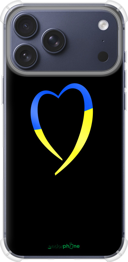 Силикон с усиленными углами чехол Жёлто-голубое сердце для Apple iPhone 17 PRO - 885sp-4030 изображение 