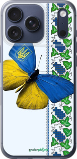 Силиконовый чехол Желто-голубая бабочка для Apple iPhone 17 PRO - 1054u-4030 изображение 