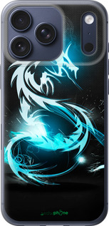 Силиконовый чехол Бело-голубой огненный дракон для Apple iPhone 17 PRO - 113u-4030 изображение 