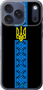 Силиконовый чехол Тризуб в вышиванке для Apple iPhone 17 PRO - 1158u-4030 изображение 