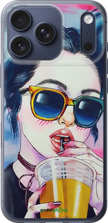 Силиконовый чехол Арт-девушка в очках для Apple iPhone 17 PRO - 3994u-4030 изображение 