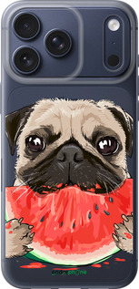 Силиконовый чехол Мопс и арбуз для Apple iPhone 17 PRO - 4665u-4030 изображение 