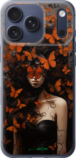 Силиконовый чехол Девушка с оранжевыми бабочками для Apple iPhone 17 PRO - 5941u-4030 изображение 