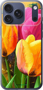Силиконовый чехол Нарисованные тюльпаны для Apple iPhone 17 PRO - 5990u-4030 изображение 