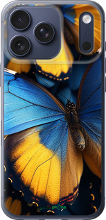 Силиконовый чехол Желто-голубые бабочки для Apple iPhone 17 PRO - 6046u-4030 изображение 
