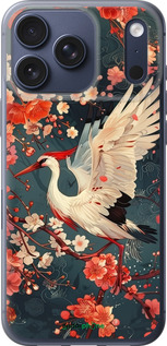 Силиконовый чехол Сакура и аист для Apple iPhone 17 PRO - 6108u-4030 изображение 