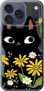 Силиконовый чехол Черный кот с цветами для Apple iPhone 17 PRO - 6448u-4030 изображение 