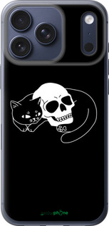 Силиконовый чехол С изображением кота и черепа для Apple iPhone 17 PRO - 6491u-4030 изображение 