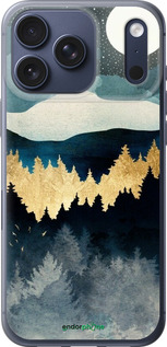 Силиконовый чехол Ночной пейзаж с лесом и горами для Apple iPhone 17 PRO - 6493u-4030 изображение 