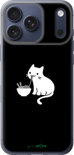 Силиконовый чехол С милым котом на черном фоне для Apple iPhone 17 PRO - 6528u-4030 изображение 