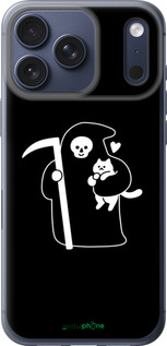 Силиконовый чехол Минималистичный арт: смерть и кошка для Apple iPhone 17 PRO - 6529u-4030 изображение 