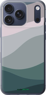 Силиконовый чехол С фиолетовым и бирюзовым ретро-стилем и волнами для Apple iPhone 17 PRO - 6533u-4030 изображение 