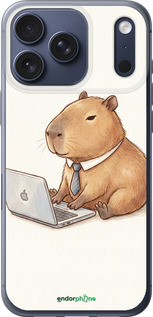 Силиконовый чехол 'Funny Capybara CEO Working' для iPhone 17 PRO изображение 1