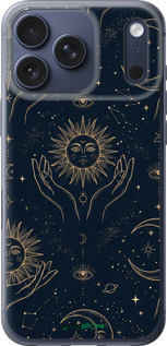 Силиконовый чехол Celestial Harmony: Sun & Moon Gold Mystic Pattern для Apple iPhone 17 PRO - 6778u-4030 изображение 