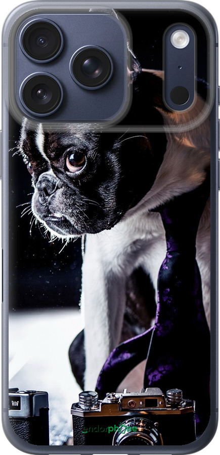 Силиконовый чехол Бульдог-фотограф для Apple iPhone 17 PRO - 142u-4030 изображение 