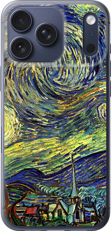 Силіконовий чехол Вінсент Ван Гог. Зоряна ніч для Apple iPhone 17 PRO - 163u-4030 изображение 