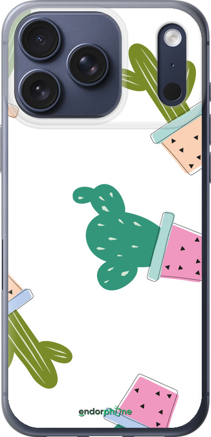 Силиконовый чехол Кактусы в горшочках для Apple iPhone 17 PRO - 3968u-4030 изображение 