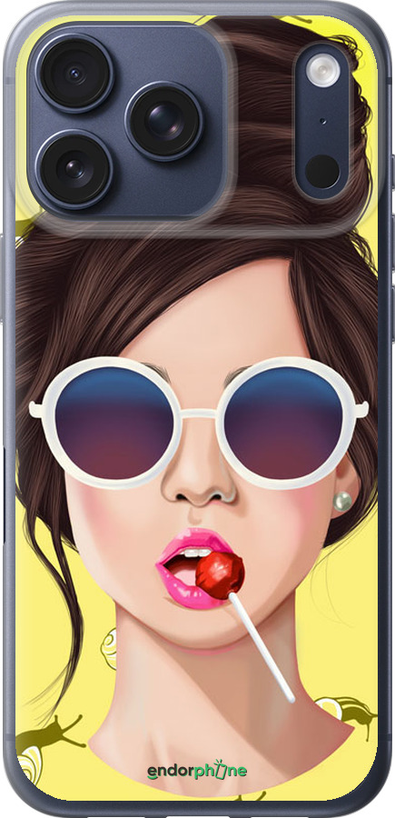 Силиконовый чехол Девушка с чупа-чупсом для Apple iPhone 17 PRO - 3979u-4030 изображение 