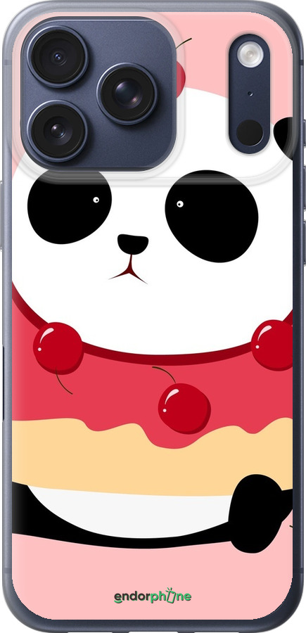 Силіконовий чехол Панда з пончиком для Apple iPhone 17 PRO - 3991u-4030 изображение 