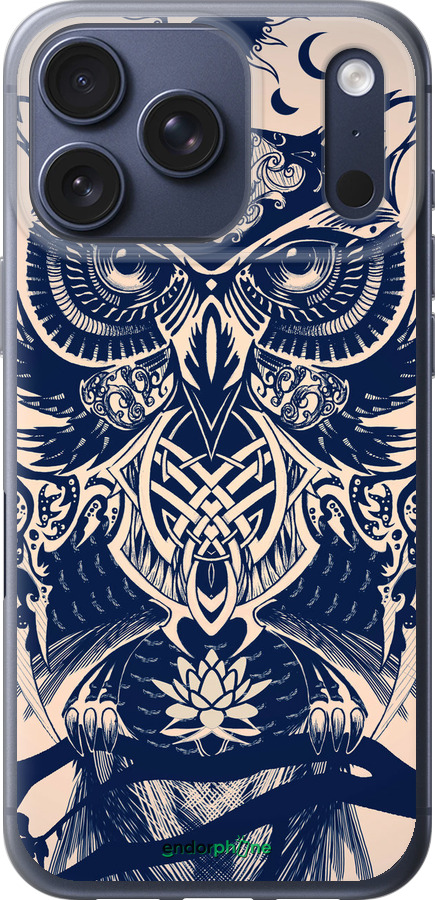 Силиконовый чехол Узорчатая сова для Apple iPhone 17 PRO - 4000u-4030 изображение 