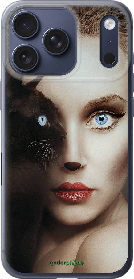 Силиконовый чехол Взгляд женщины и кошки для Apple iPhone 17 PRO - 4041u-4030 изображение 