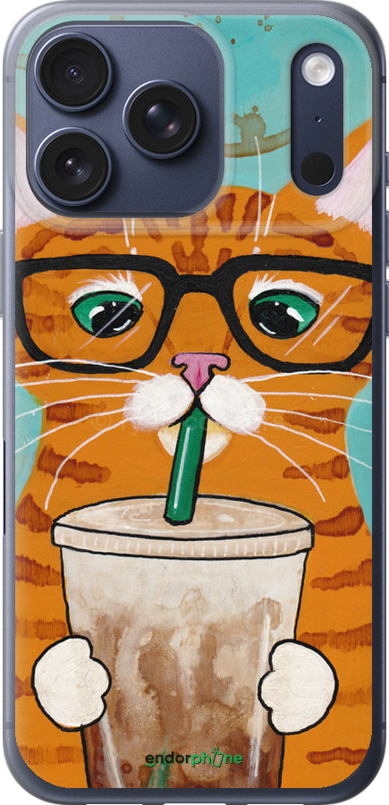 Силиконовый чехол Зеленоглазый кот в очках для Apple iPhone 17 PRO - 4054u-4030 изображение 