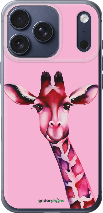Силиконовый чехол Розовая жирафа для Apple iPhone 17 PRO - 4441u-4030 изображение 