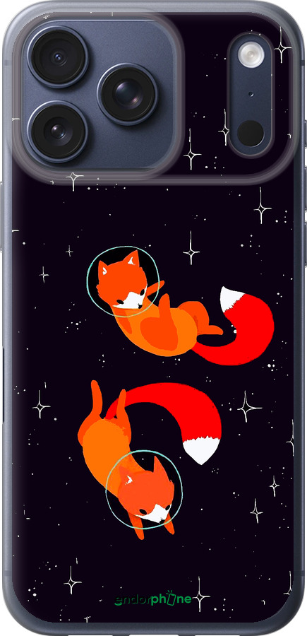 Силиконовый чехол Лисички в космосе для Apple iPhone 17 PRO - 4519u-4030 изображение 
