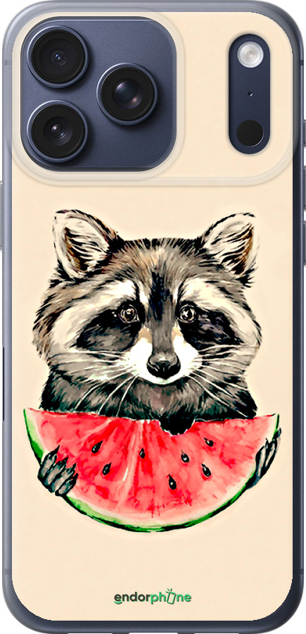 Силиконовый чехол Енотик с арбузом для Apple iPhone 17 PRO - 4605u-4030 изображение 