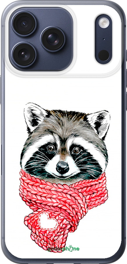 Силиконовый чехол Енот в шарфе для Apple iPhone 17 PRO - 4688u-4030 изображение 