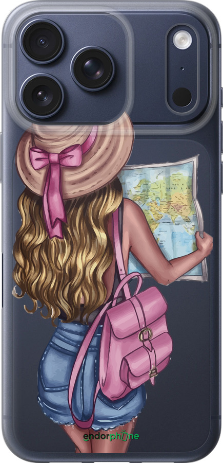 Силиконовый чехол Девушка с картой для Apple iPhone 17 PRO - 4704u-4030 изображение 