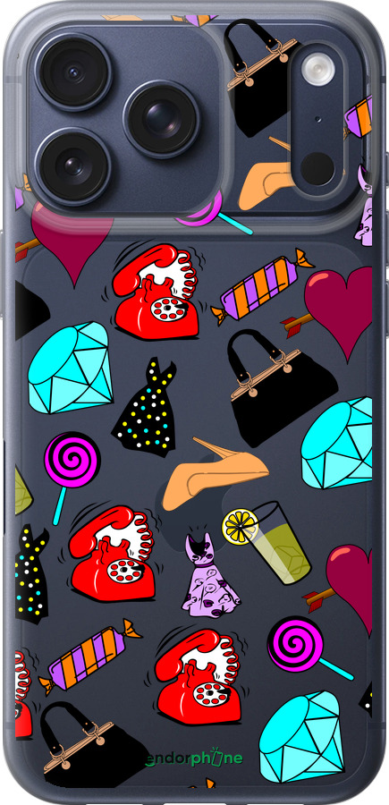 Силіконовий чехол stickers для Apple iPhone 17 PRO - 4757u-4030 изображение 