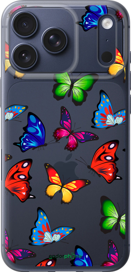 Силиконовый чехол Красочные мотыльки для Apple iPhone 17 PRO - 4761u-4030 изображение 