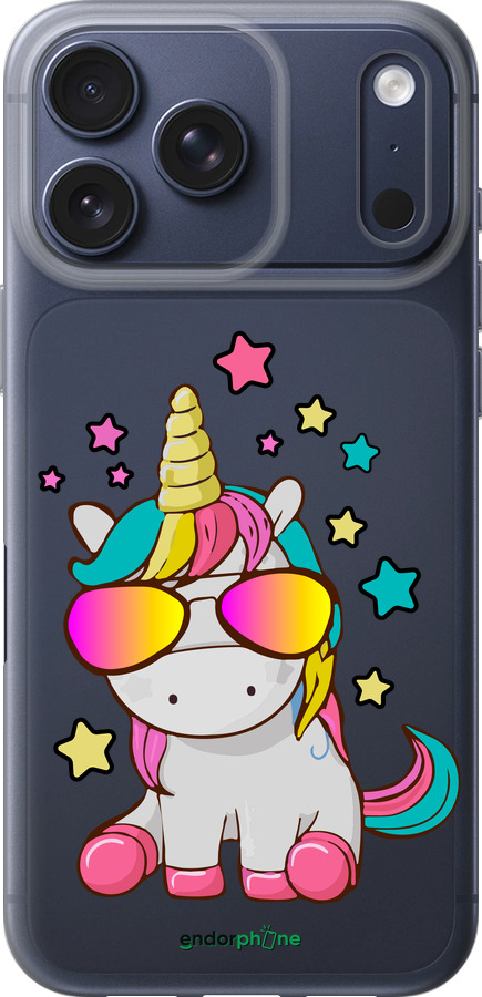 Силиконовый чехол Единорог в очках для Apple iPhone 17 PRO - 4879u-4030 изображение 