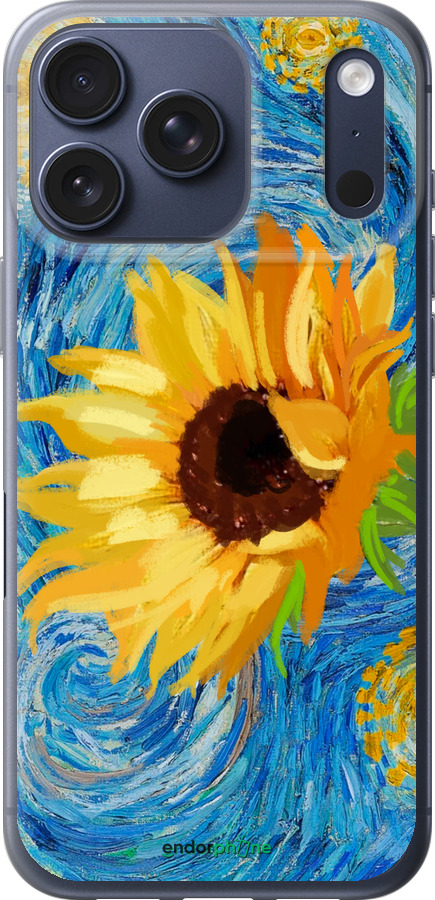 Силиконовый чехол Цветы желто-голубые для Apple iPhone 17 PRO - 5308u-4030 изображение 