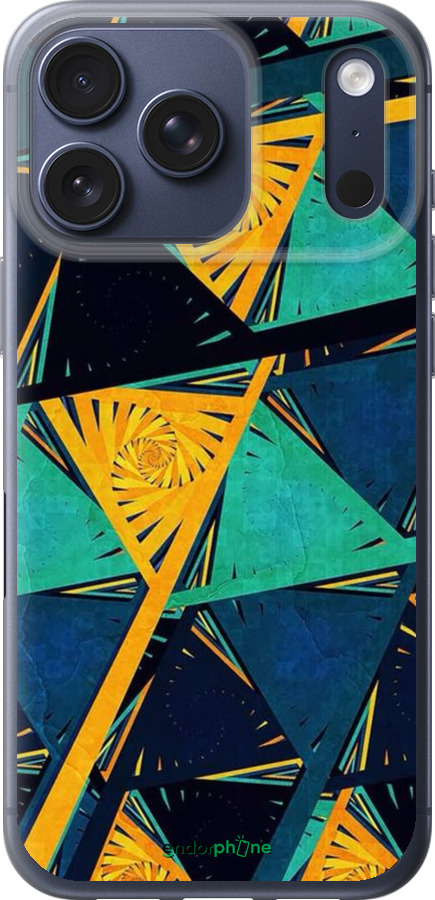 Силиконовый чехол Арт, абстракция, желтый, синий для Apple iPhone 17 PRO - 5382u-4030 изображение 