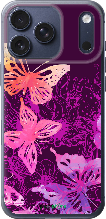 Силиконовый чехол Бабочки v2 для Apple iPhone 17 PRO - 5475u-4030 изображение 