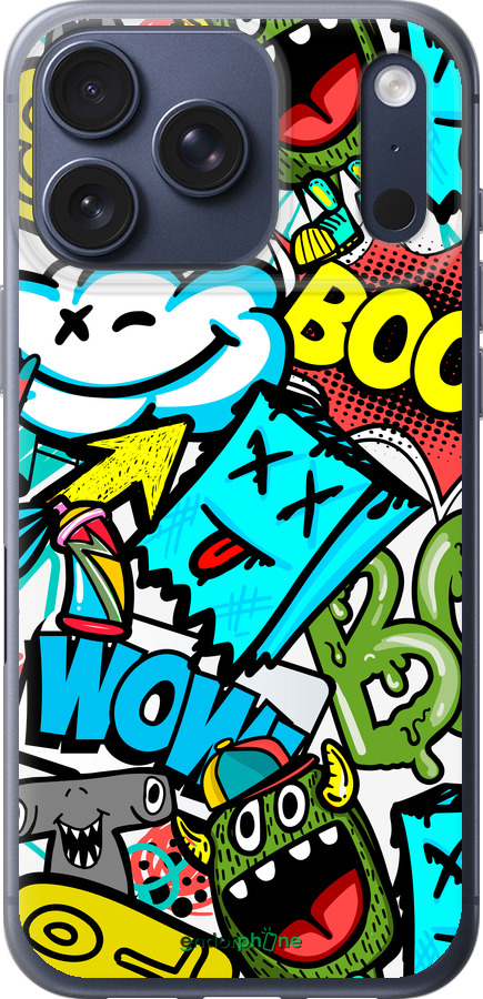 Силиконовый чехол Стикеры v4 для Apple iPhone 17 PRO - 5508u-4030 изображение 