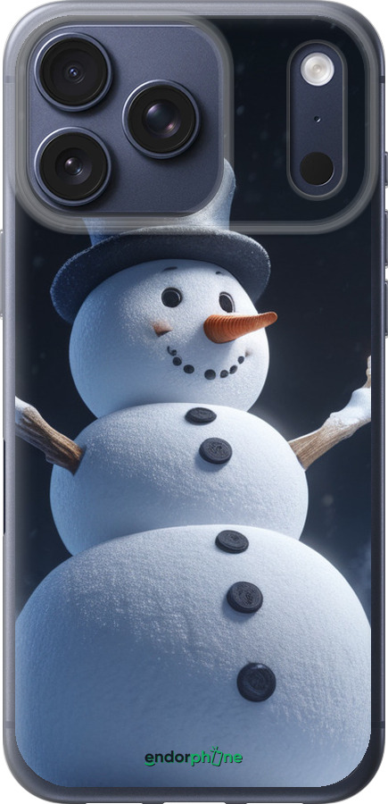 Силіконовий чехол Сніговик для Apple iPhone 17 PRO - 5826u-4030 изображение 