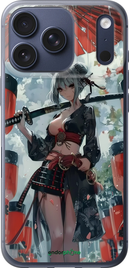 Силиконовый чехол Гейша-воин для Apple iPhone 17 PRO - 6124u-4030 изображение 